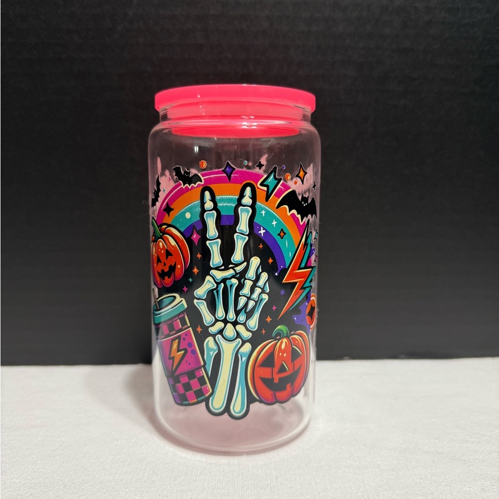 Colorful Halloween Skeleton Tumbler